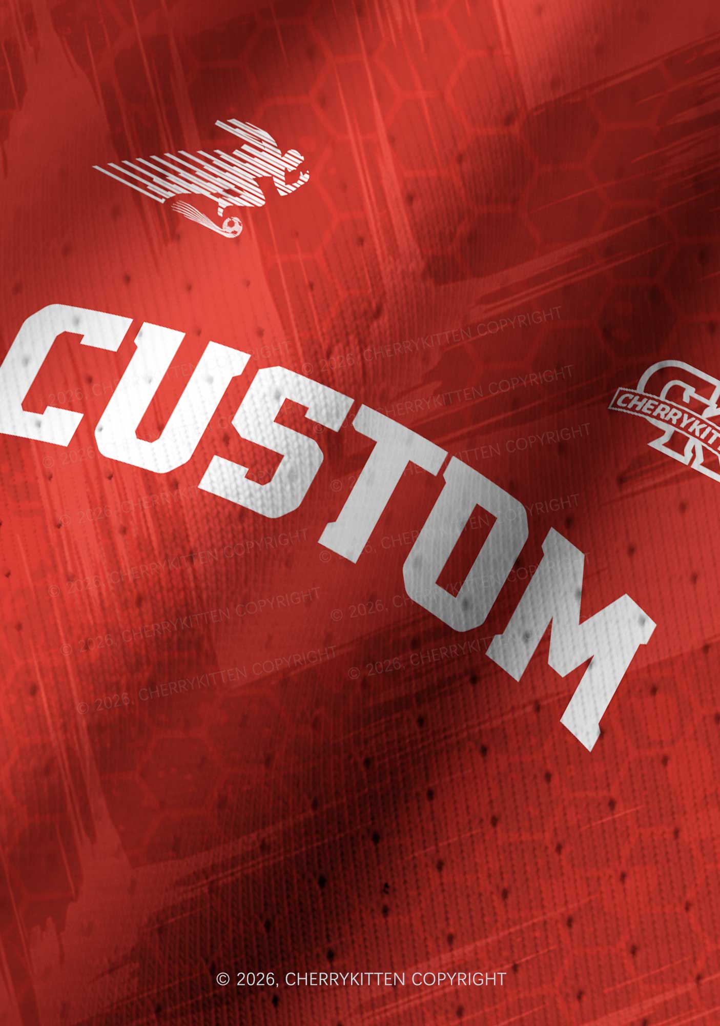 Custom Text Red Green Y2K Crop Football Jersey Shirts Cherrykitten