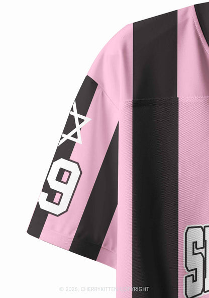 Pink Stripes She Them Txtties Pride Y2K Crop Sport Jersey Shirts Cherrykitten