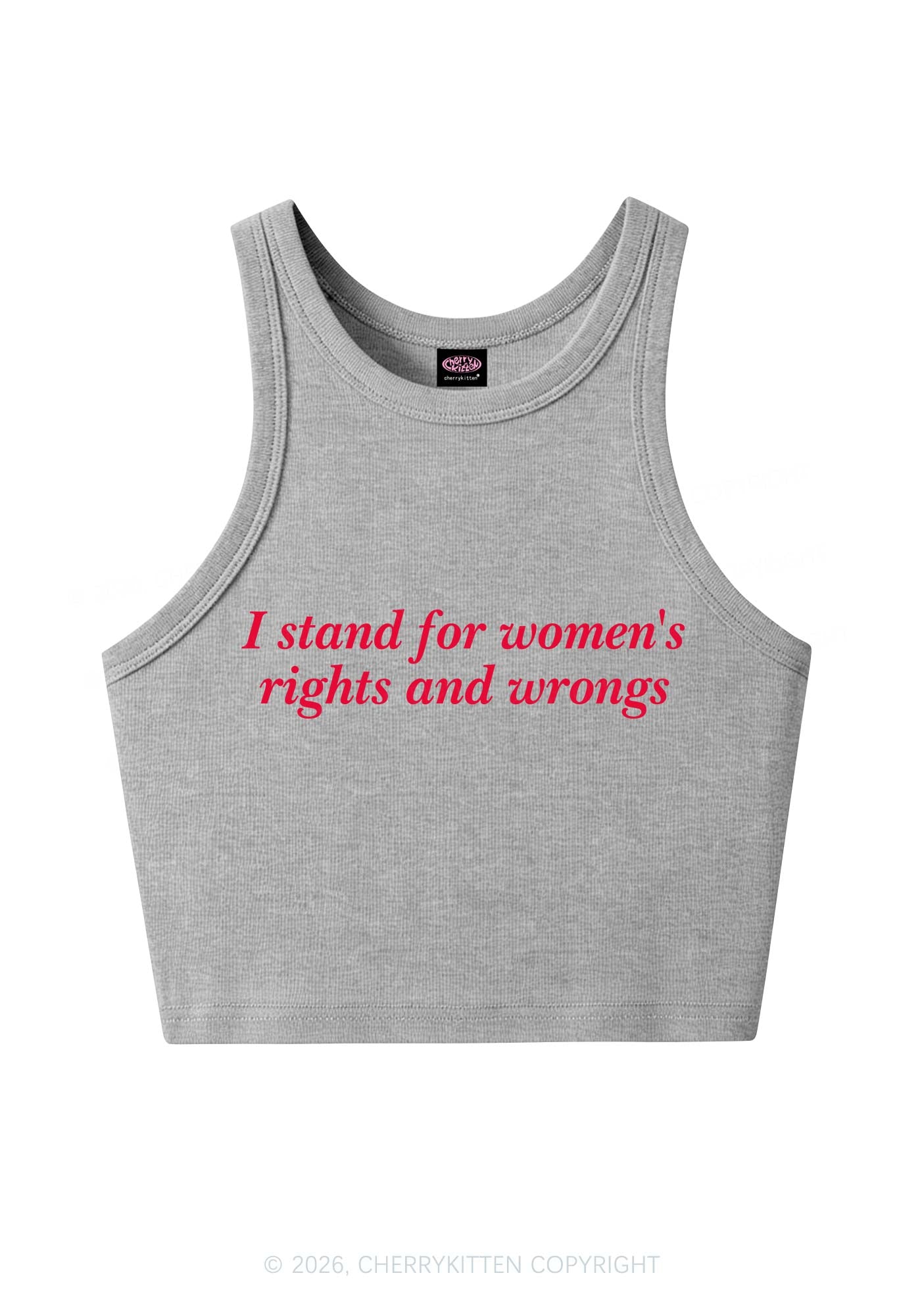 I Stand For Womens Rights Pride Y2K Crop Tank Top Cherrykitten