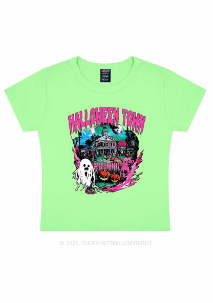 Halloween Ghost Town Y2K Baby Tee Cherrykitten