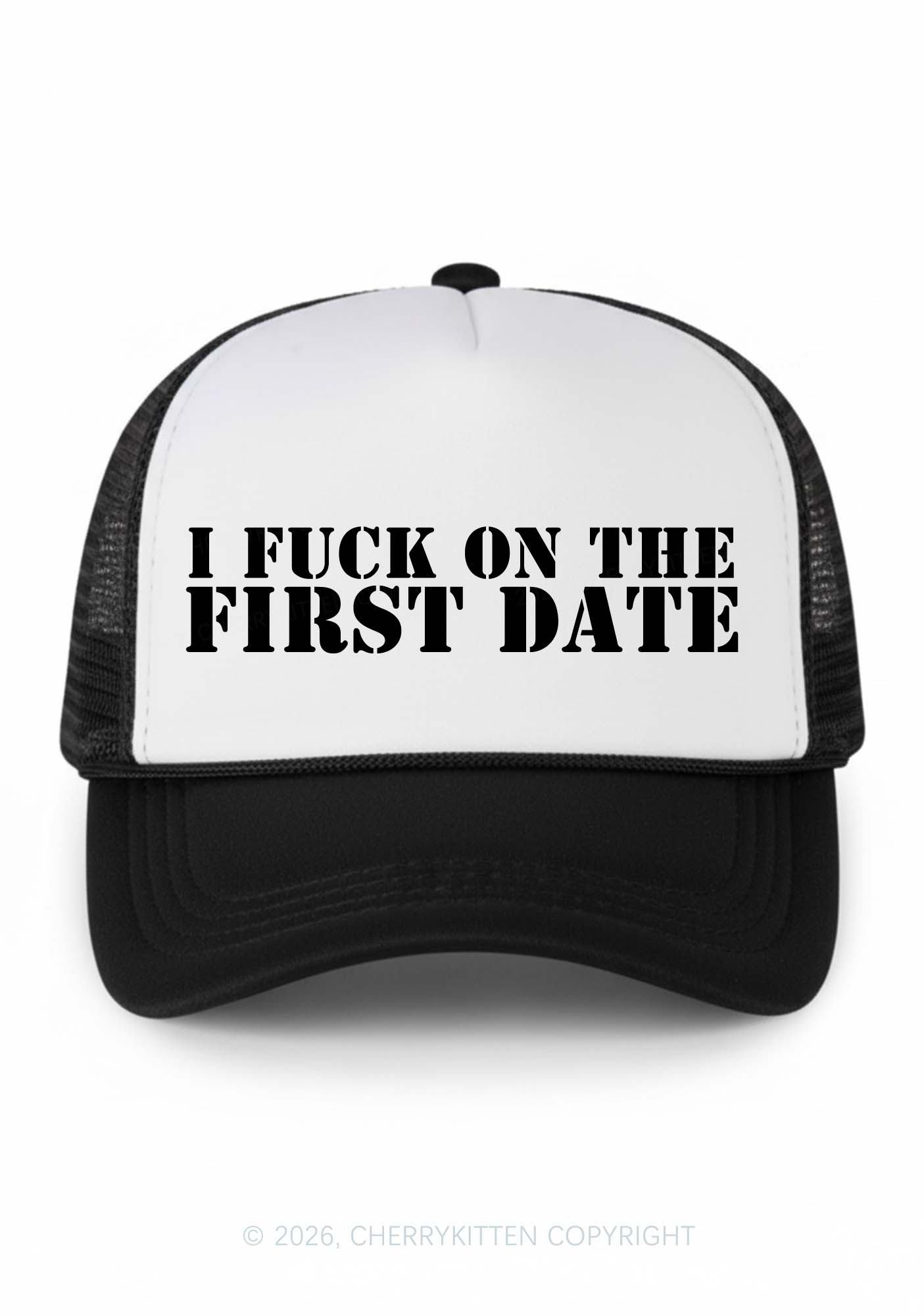 Fxxk On First Date Y2K Colorblock Trucker Hat Cherrykitten