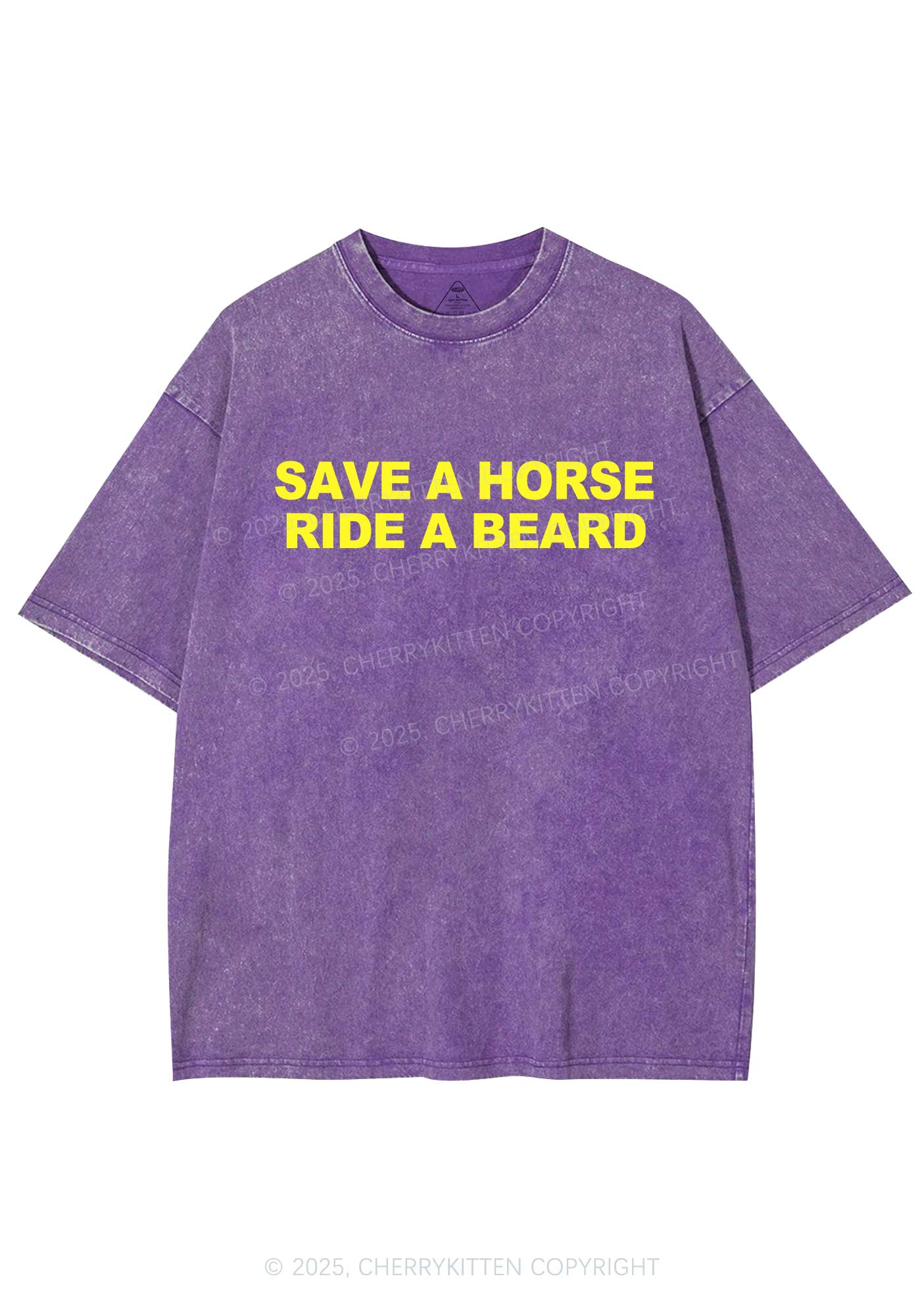 Ride A Beard Y2K Shirts Washed Tee Cherrykitten