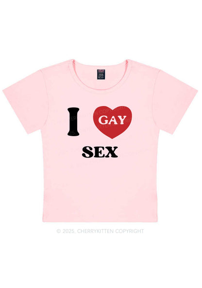 I Love Sx Gay Pride Y2K Baby Tee Cherrykitten