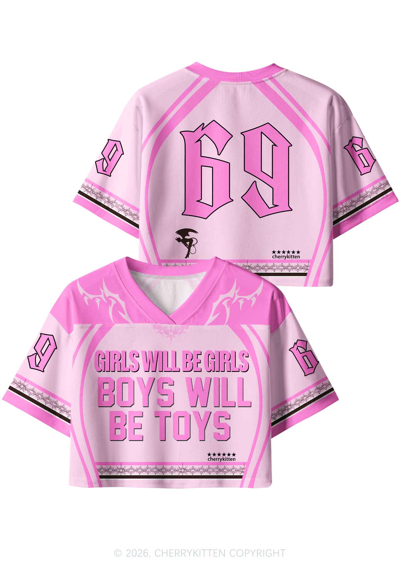 Boys Will Be Toys Y2K Crop Sport Jersey Shirts Cherrykitten