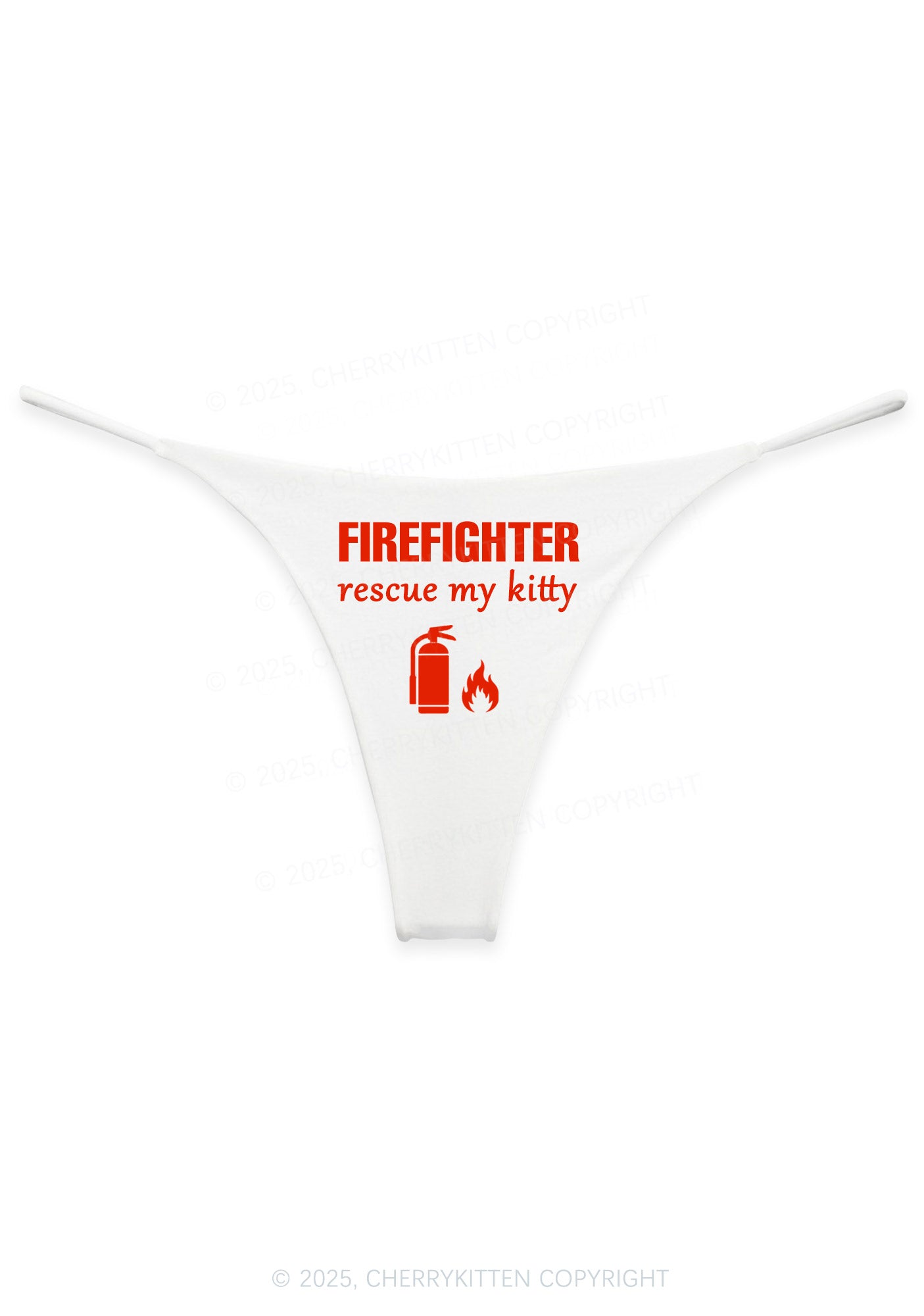 Firefighter Rescue My Kitten Y2K Bikini String Thong Cherrykitten