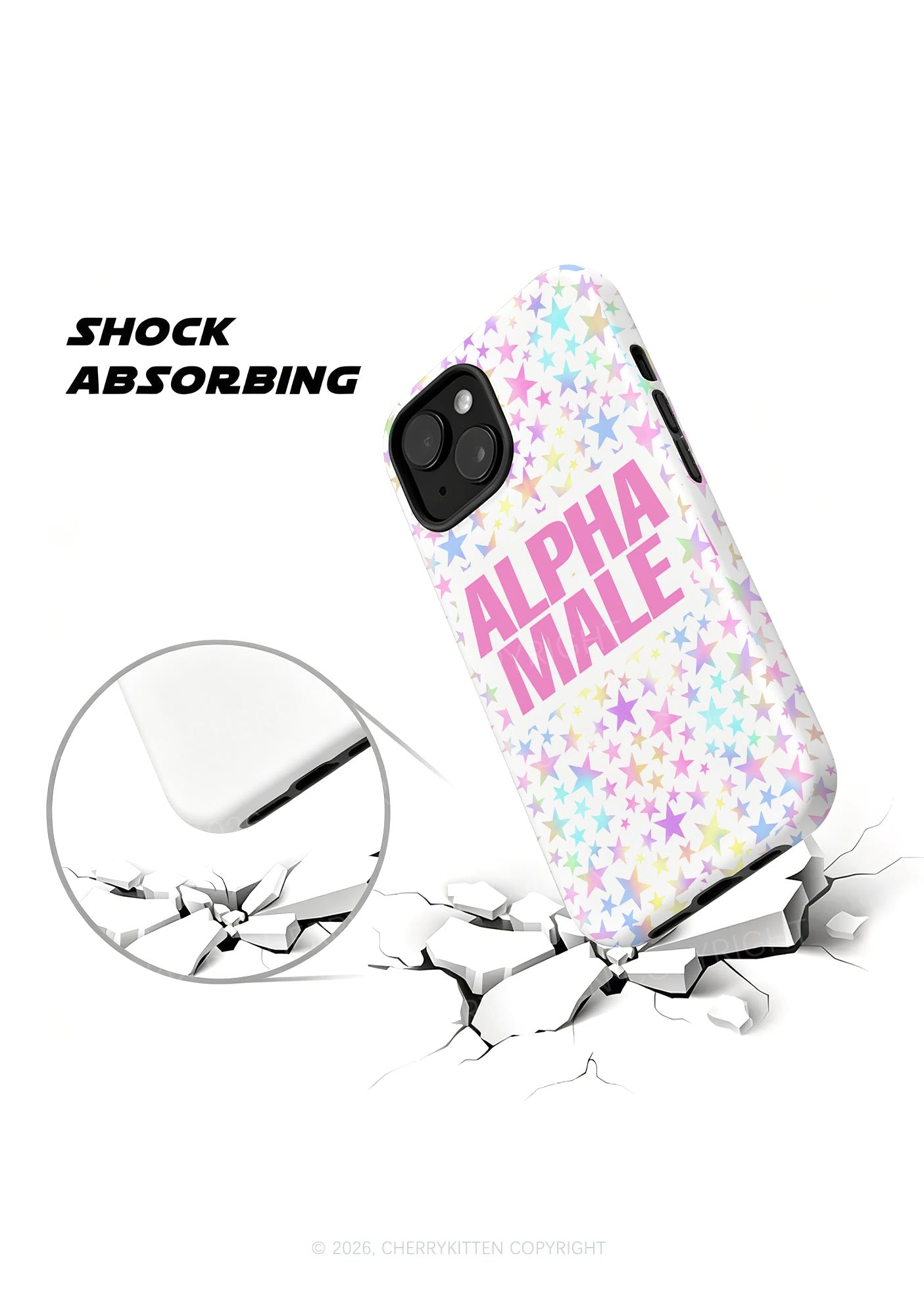 Pastel Star Alpha Male Pride Y2K Phone Case Cherrykitten