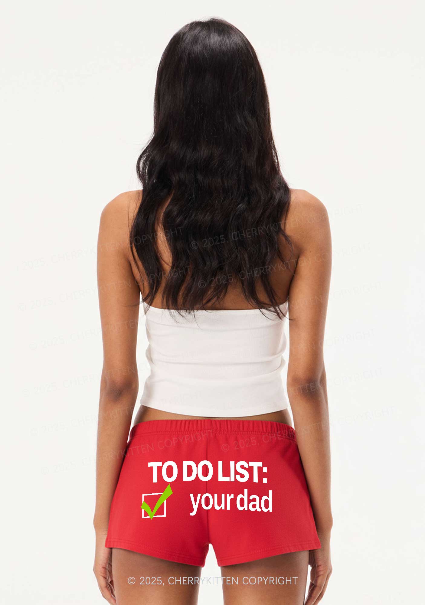 To Do List Your Dad Y2K Drawstring Mini Shorts Cherrykitten