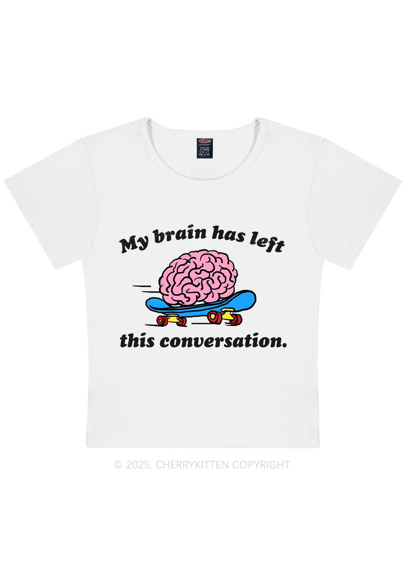 Brain Left Conversation Y2K Baby Tee Cherrykitten