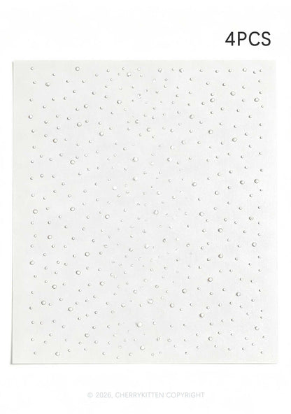 4pcs Rhinestone Sheet Iron On Transfer Cherrykitten