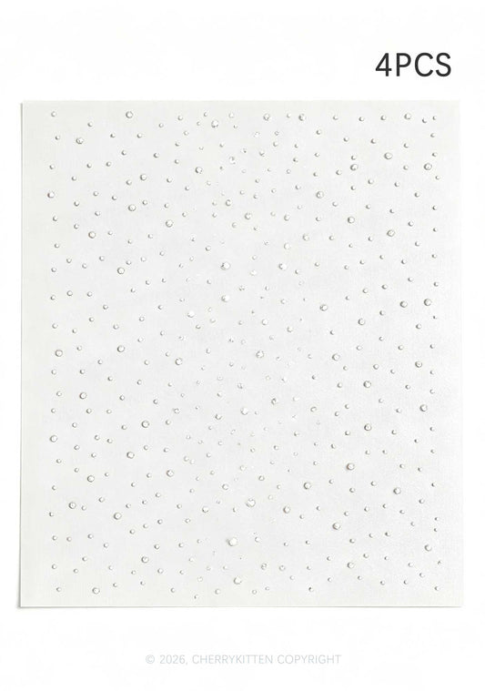 4pcs Rhinestone Sheet Iron On Transfer Cherrykitten