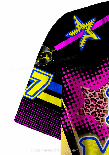 Rave Mommy Star Y2K Crop Sport Jersey Shirts Cherrykitten