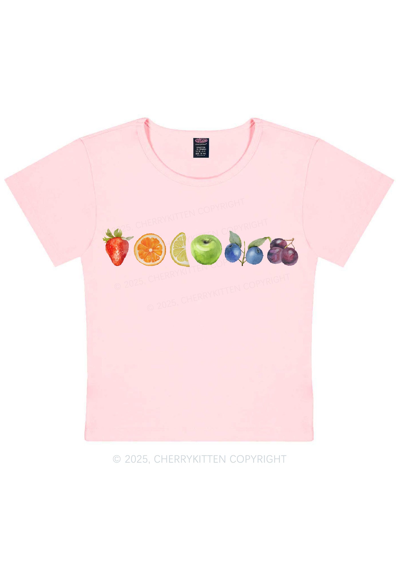 Six Fruity Y2K Baby Tee Cherrykitten