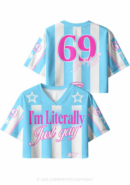 Im Literally Just Gay Pride Y2K Crop Sport Jersey Shirts Cherrykitten