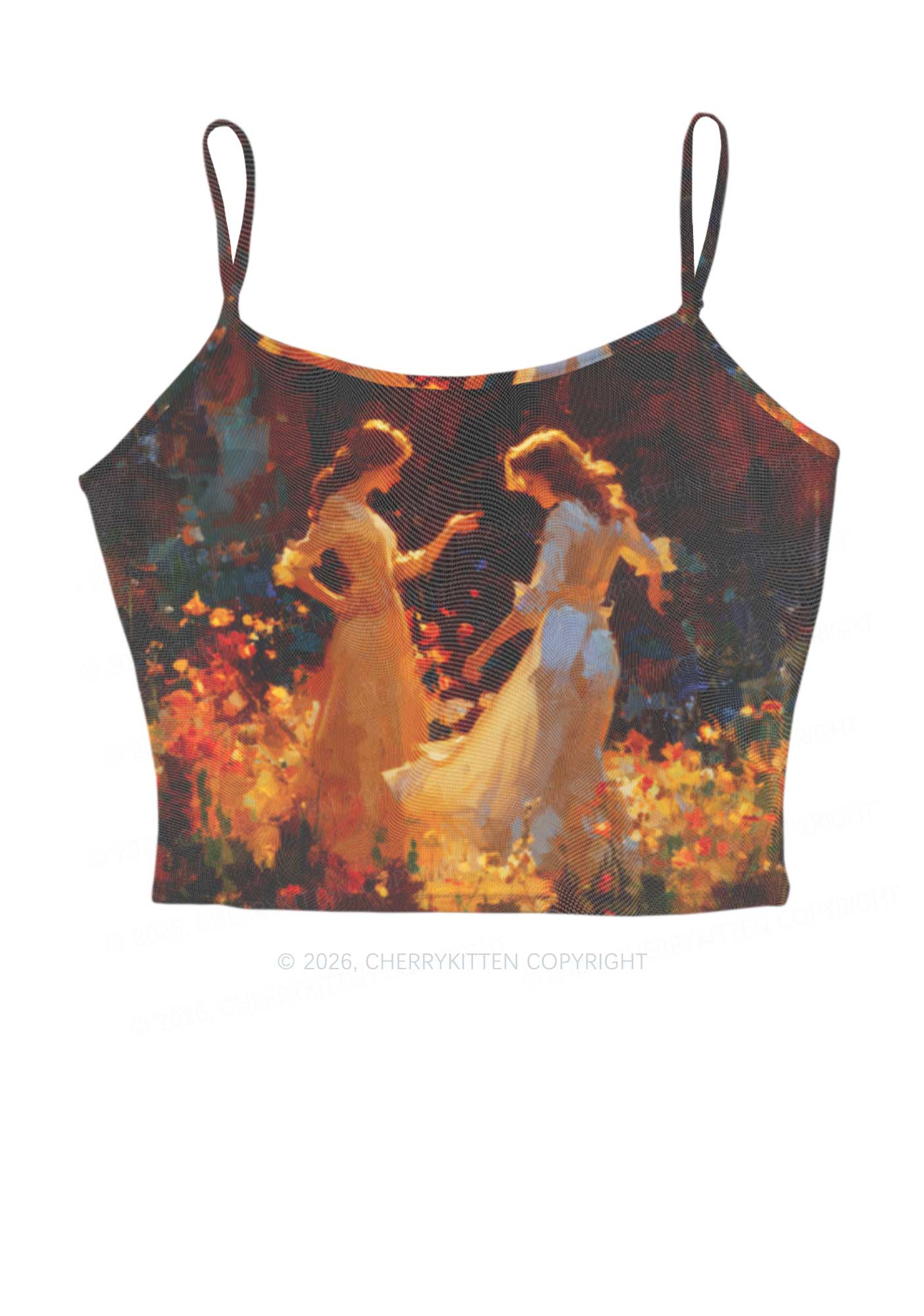 Dancing In Garden Pride Y2K Mesh Cami Tank Cherrykitten