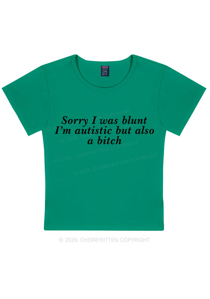 Sorry I Was Blunt Y2K Baby Tee Cherrykitten