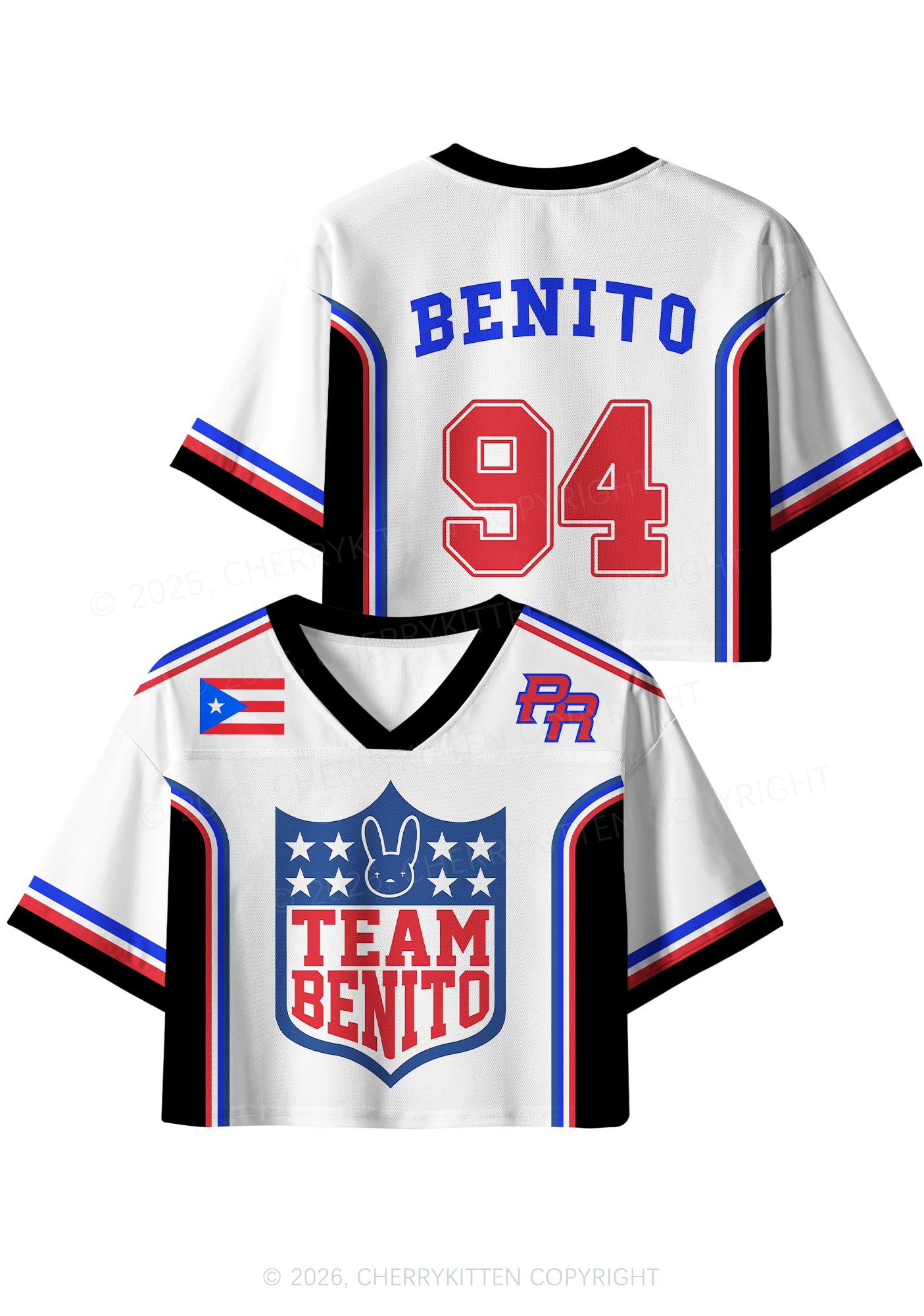 Cherrykitten Team Bunny Y2K Crop Sport Jersey Shirts Cherrykitten