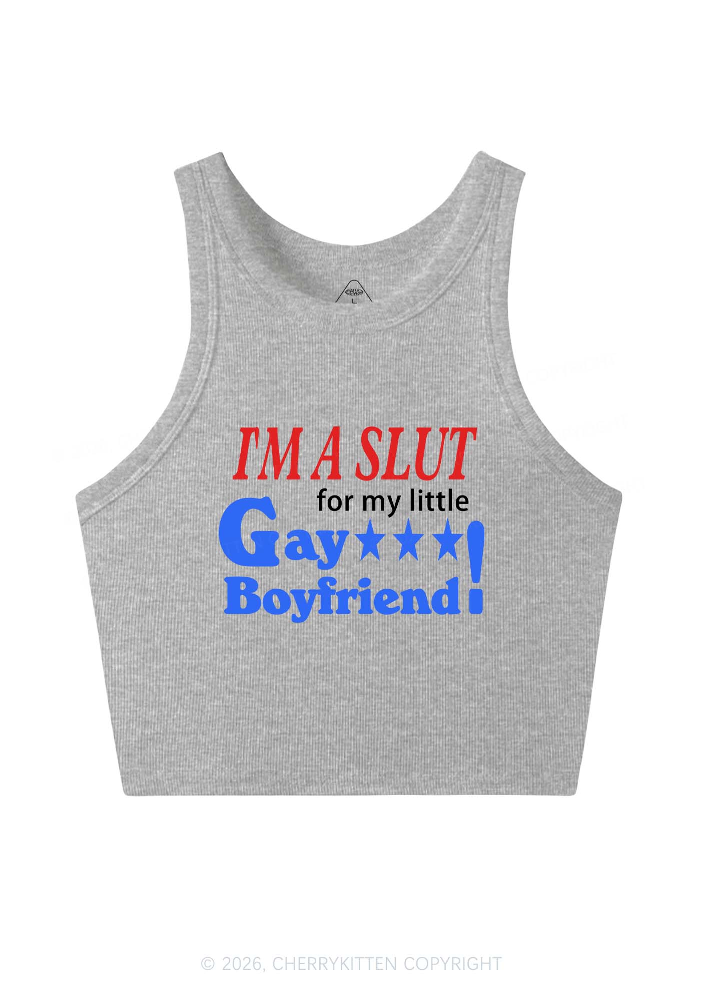 Slxt For Gay Boyfriend Pride Y2K Crop Tank Top Cherrykitten
