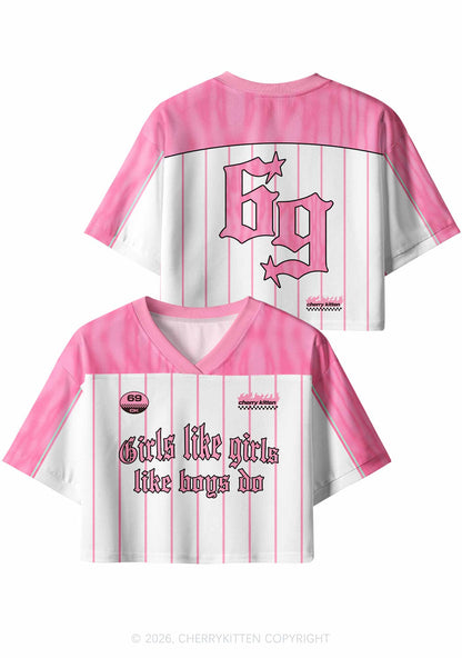 Girls Like Girls Like Boys Do Pride Y2K Crop Sport Jersey Shirts Cherrykitten