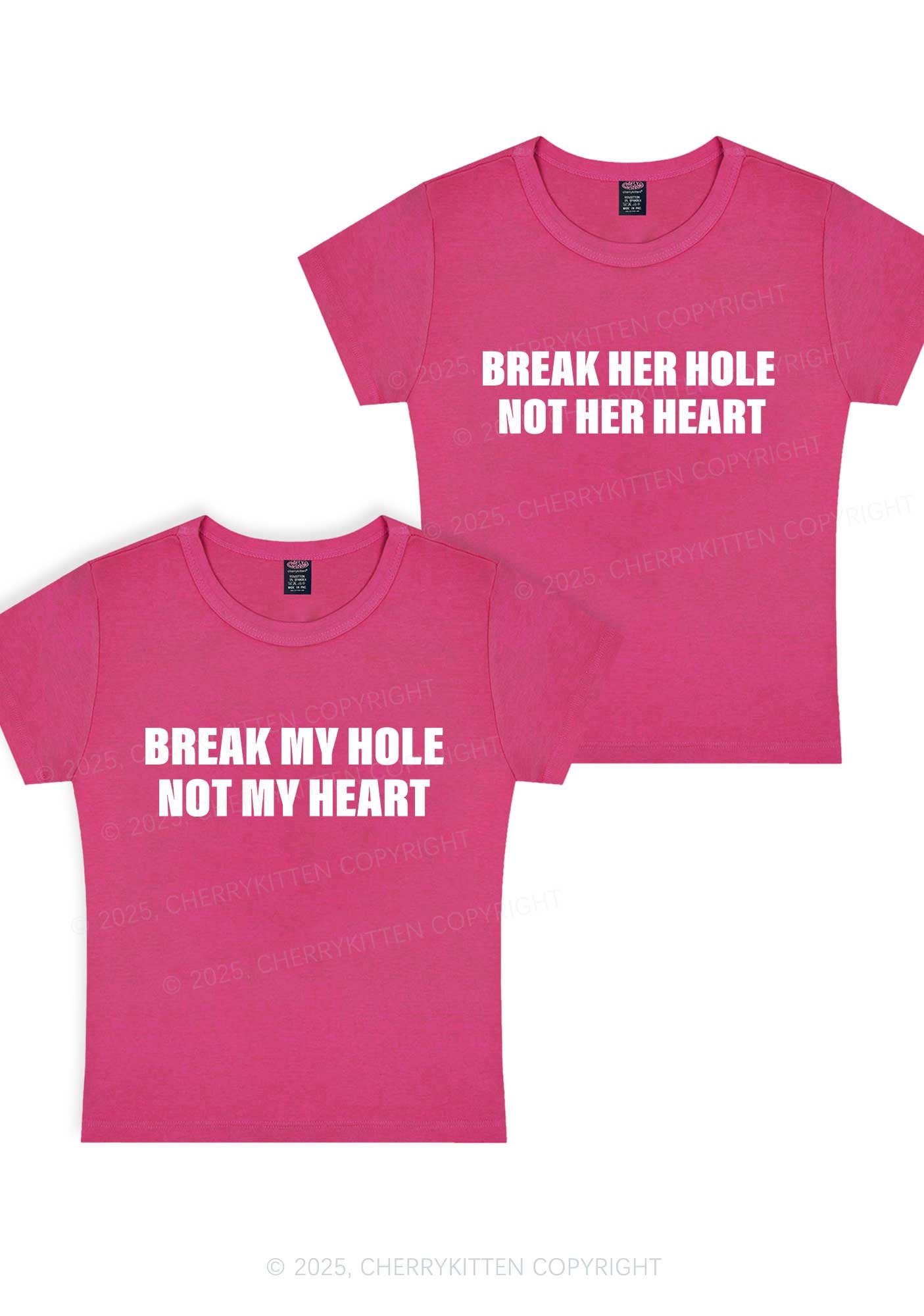 Break Hole Not Heart Y2K Valentine's Day Baby Tee Cherrykitten