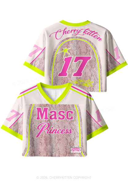 Masc Princess Snakeskin Texture Pride Y2K Crop Sport Jersey Shirts Cherrykitten