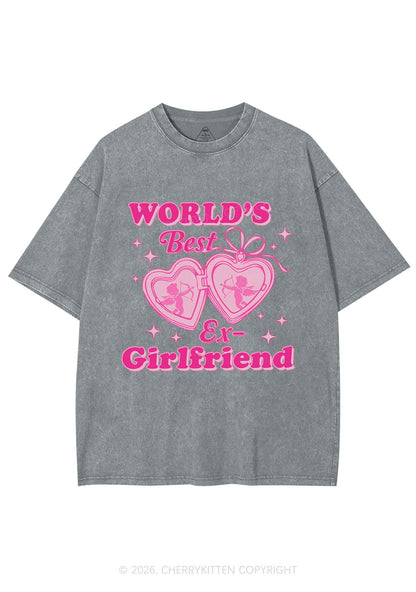 Worlds Best Ex GF Valentine's Day Y2K Shirts Washed Tee Cherrykitten