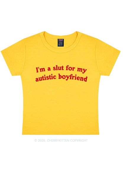 Slxt For My Autistic BF Y2K Baby Tee Cherrykitten