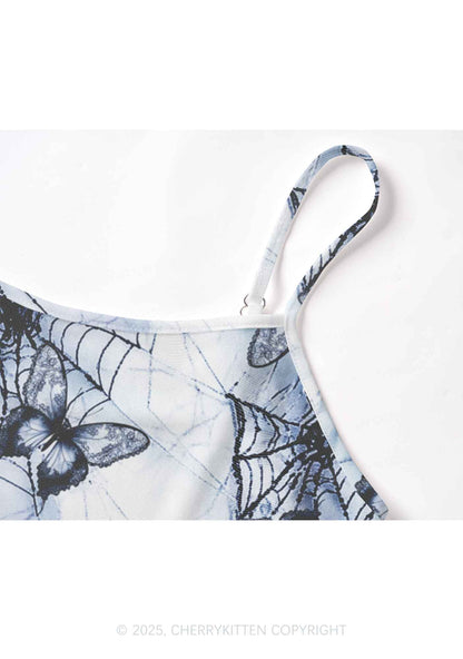 Web And Butterflies Y2K Mesh Cami Tank Cherrykitten