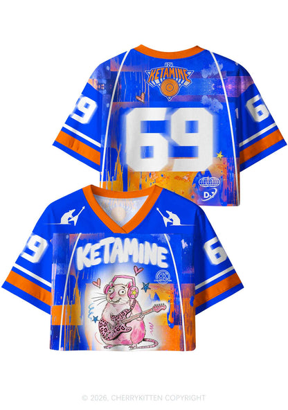 Pink Leopard Guitar Rat Y2K Crop Sport Jersey Shirts Cherrykitten