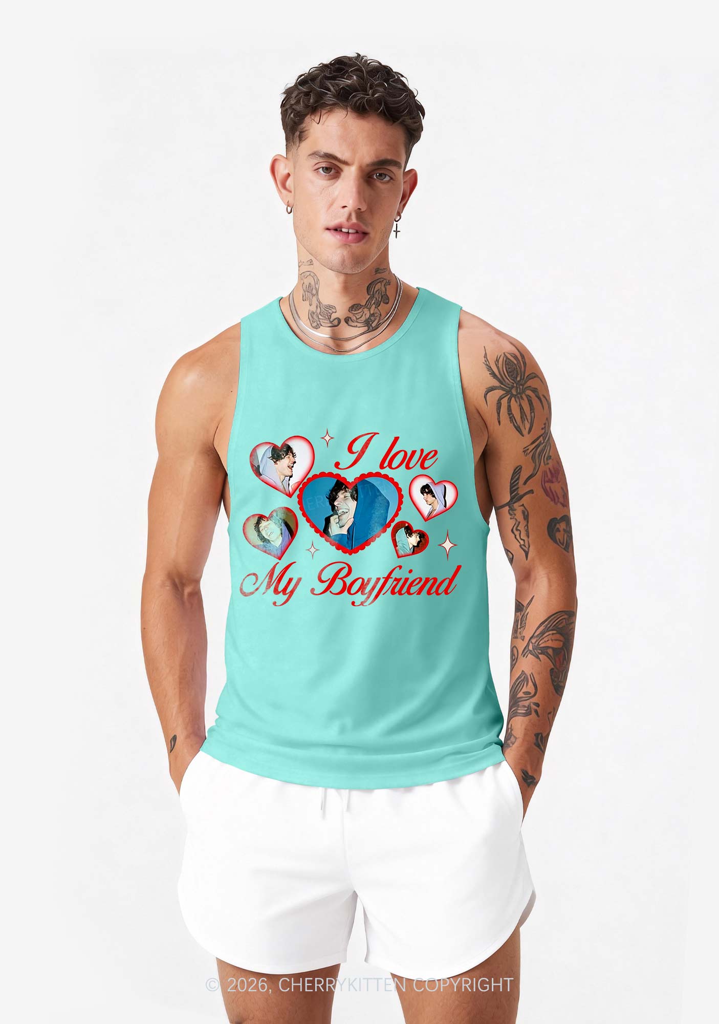 Custom Boyfriend Photos Y2K Men Racerback Tank Top Cherrykitten