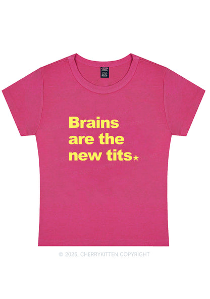 Brains Are New Txts Y2K Baby Tee Cherrykitten