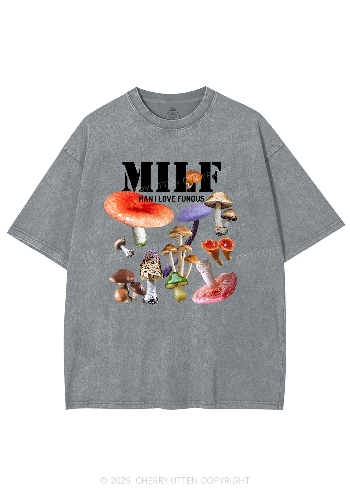 Man I Love Fungus Y2K Shirts Washed Tee Cherrykitten