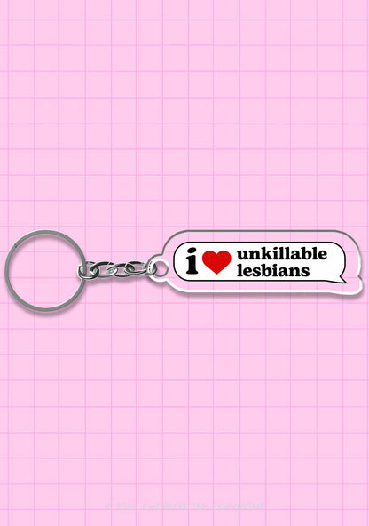 I Love Unkillable Lesbians Pride 1Pc Y2K Keychain Cherrykitten