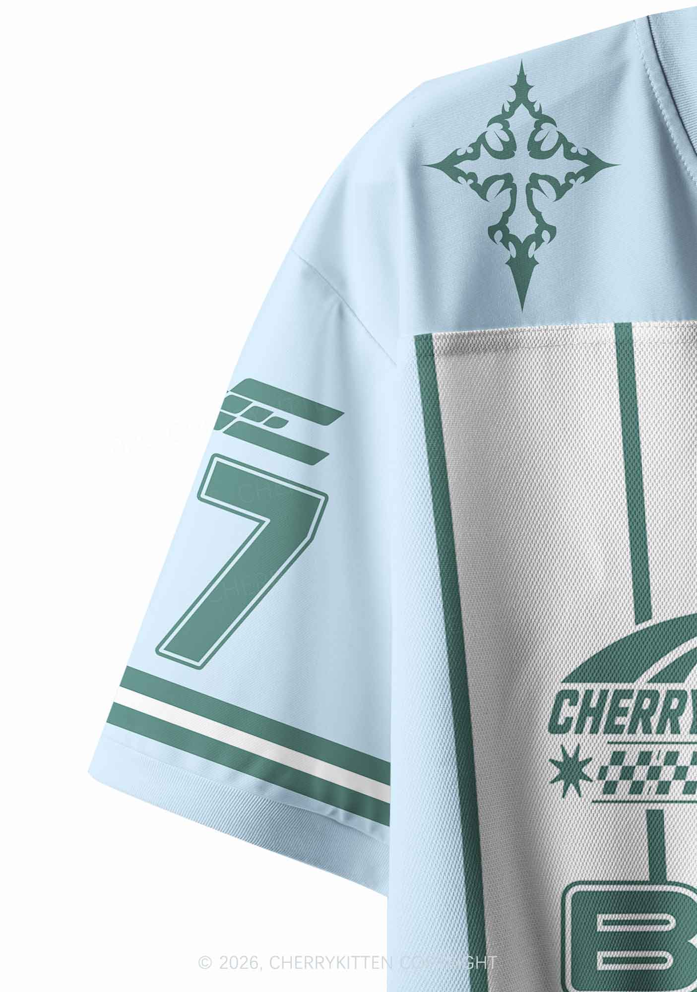 Green Stripes Bisexual Mess Pride Y2K Crop Sport Jersey Shirts Cherrykitten