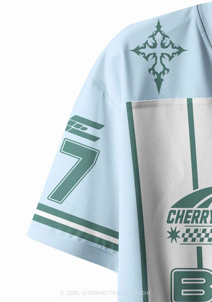 Green Stripes Bisexual Mess Pride Y2K Crop Sport Jersey Shirts Cherrykitten