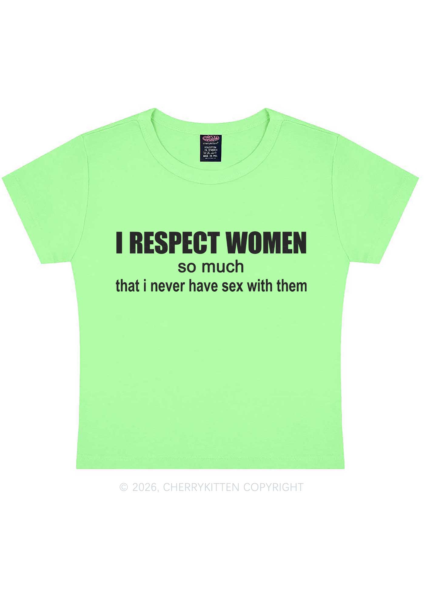 I Respect Women Pride Y2K Baby Tee Cherrykitten