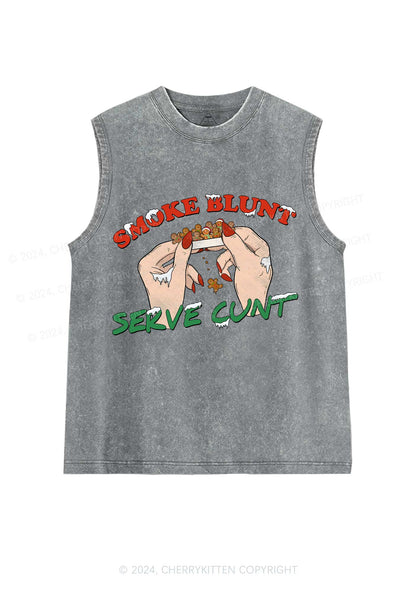 Christmas Smoke Blunt Y2K Washed Tank Cherrykitten