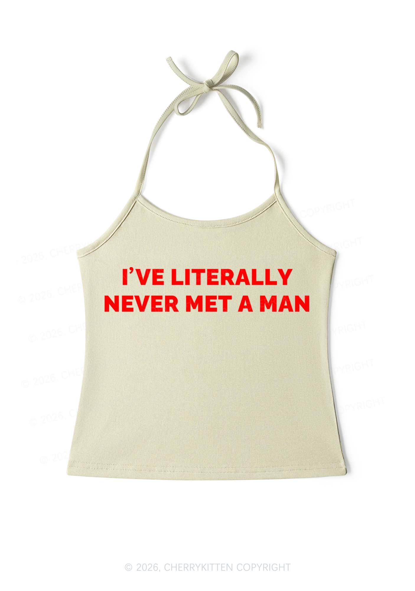 Never Met A Man Pirde Y2K Halter Neck Cami Cherrykitten
