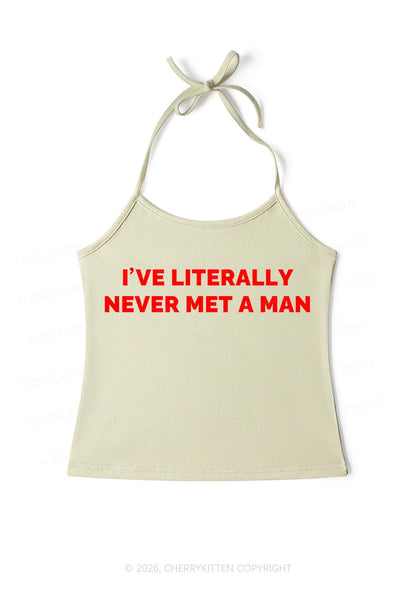 Never Met A Man Pirde Y2K Halter Neck Cami Cherrykitten