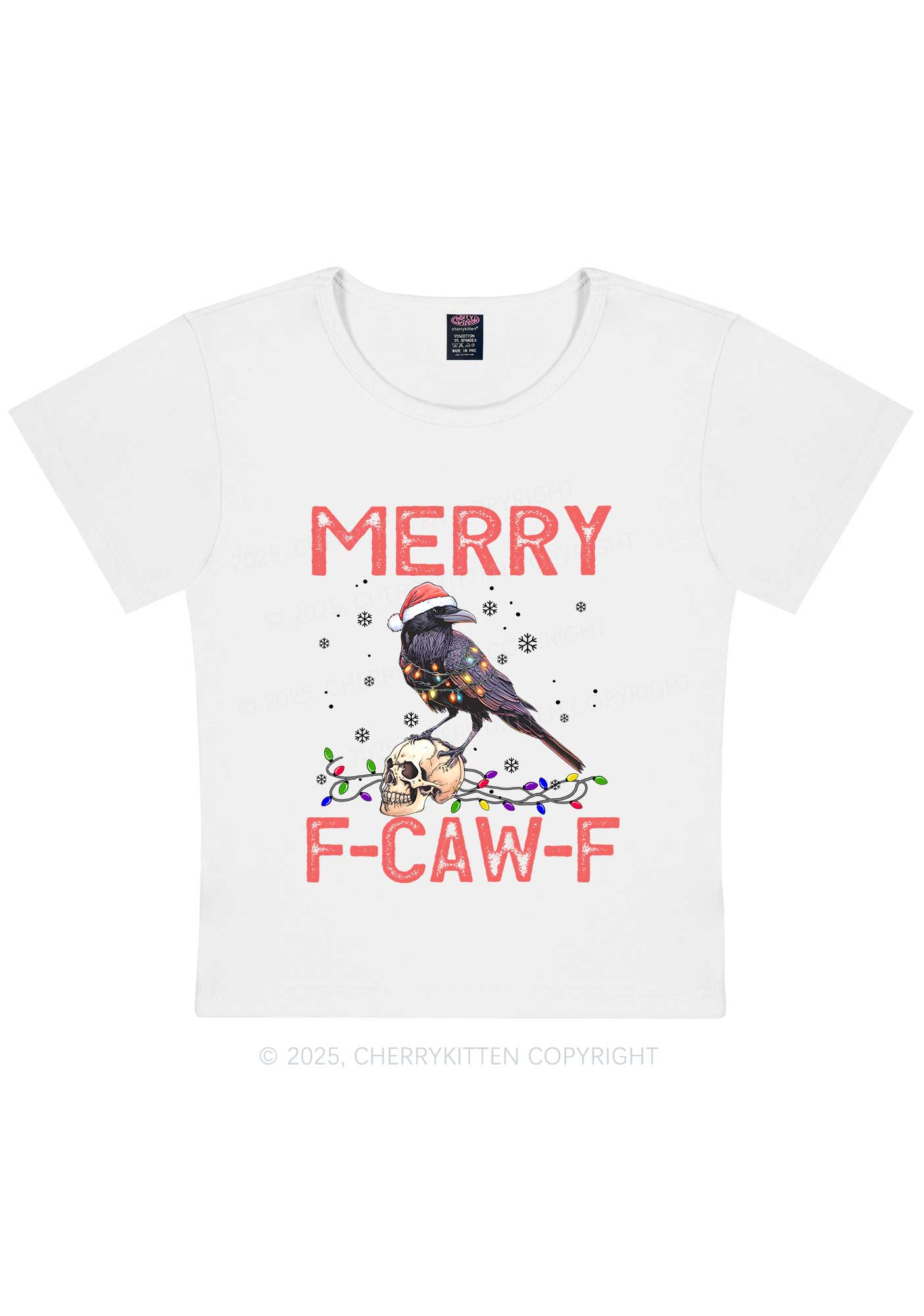 Christmas Merry Fcawf Y2K Baby Tee Cherrykitten