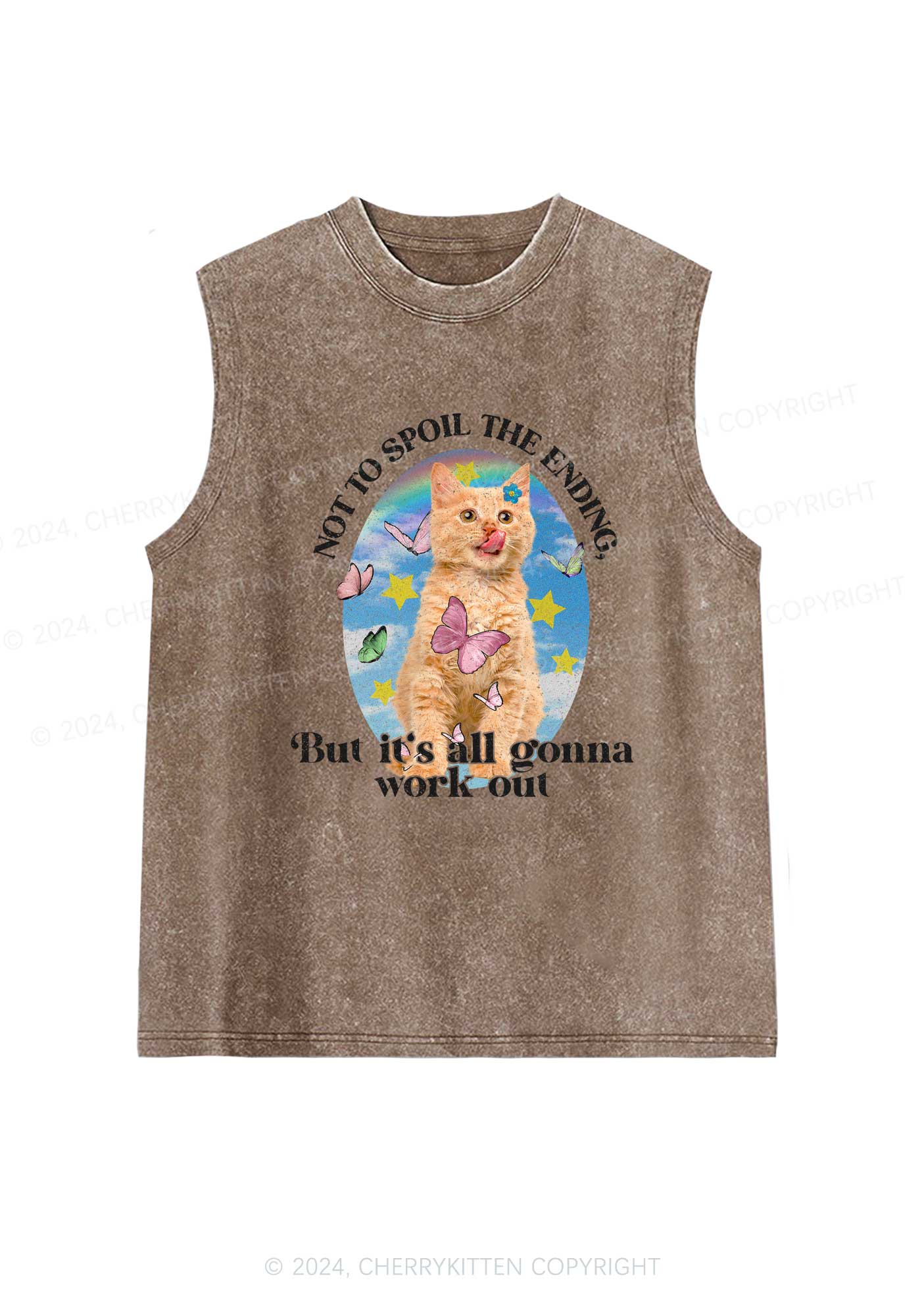 It's Gonna Work Out Y2K Washed Tank Cherrykitten