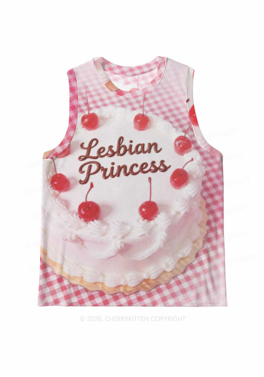 Blush Lesbian Princess Cake Pride Y2K Mesh Muscle Tank Cherrykitten