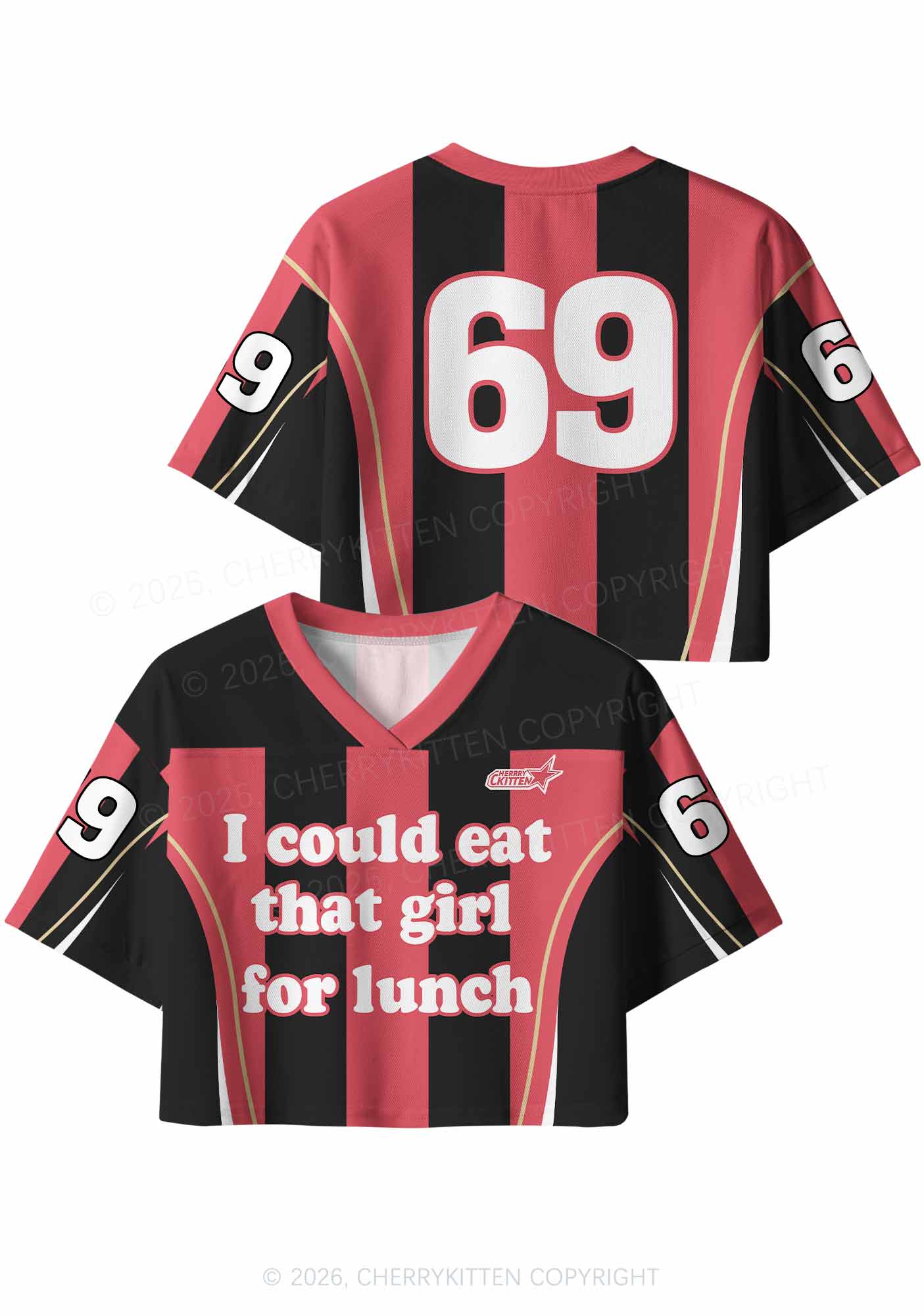 Eat That Girl For Lunch Pride Y2K Crop Sport Jersey Shirts Cherrykitten