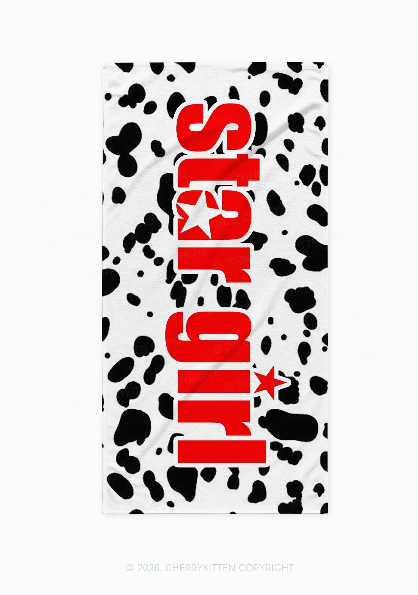 Spotted Star Girl Y2K Beach Towel Cherrykitten