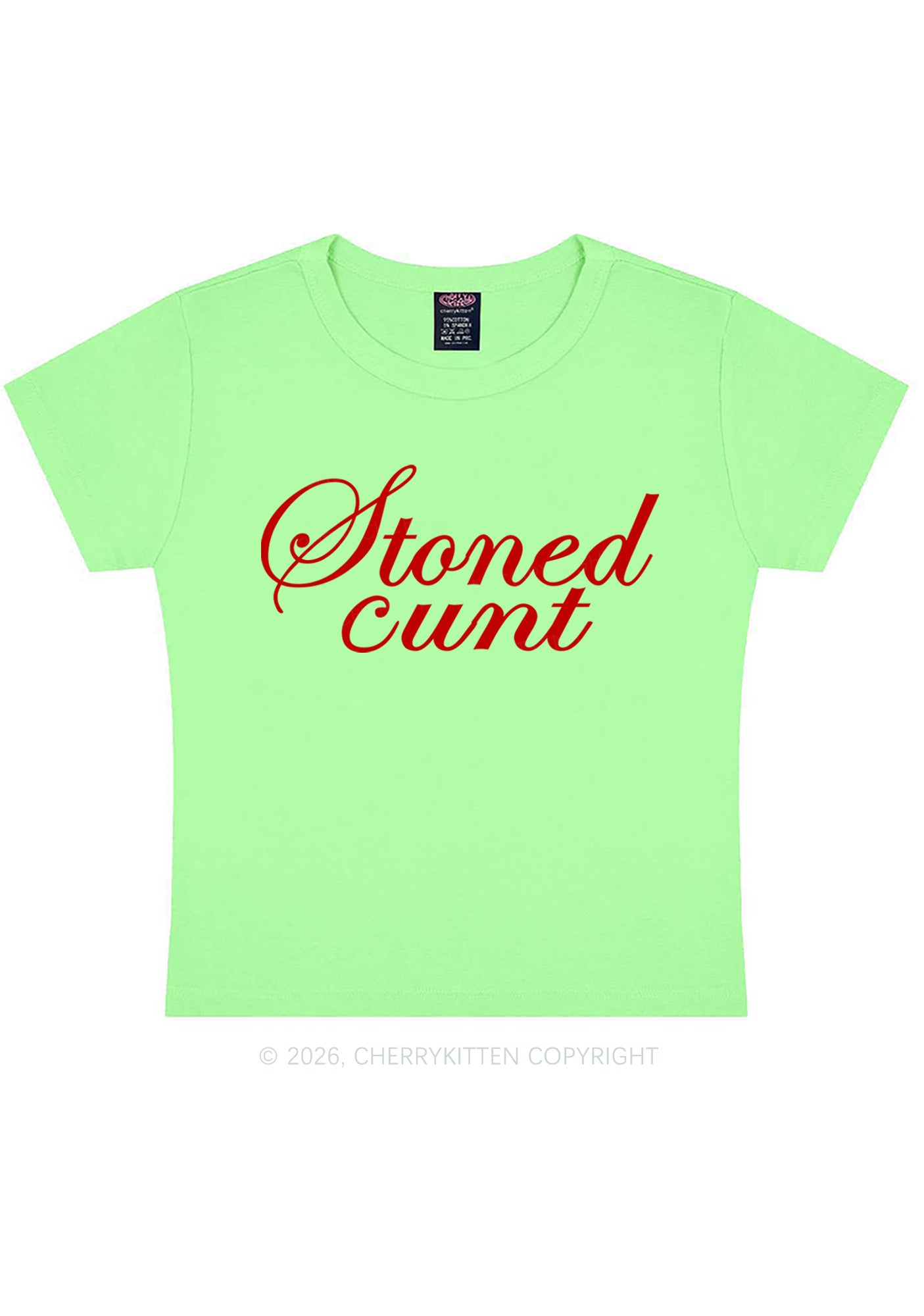 Stoned Cxxt Y2K Baby Tee Cherrykitten