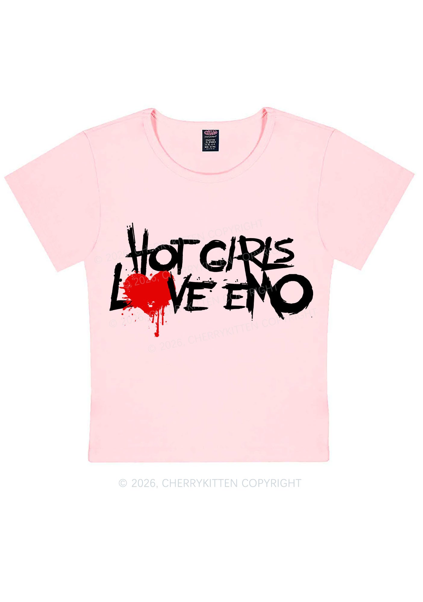 Hot Girls Love Emo Y2K Baby Tee Cherrykitten
