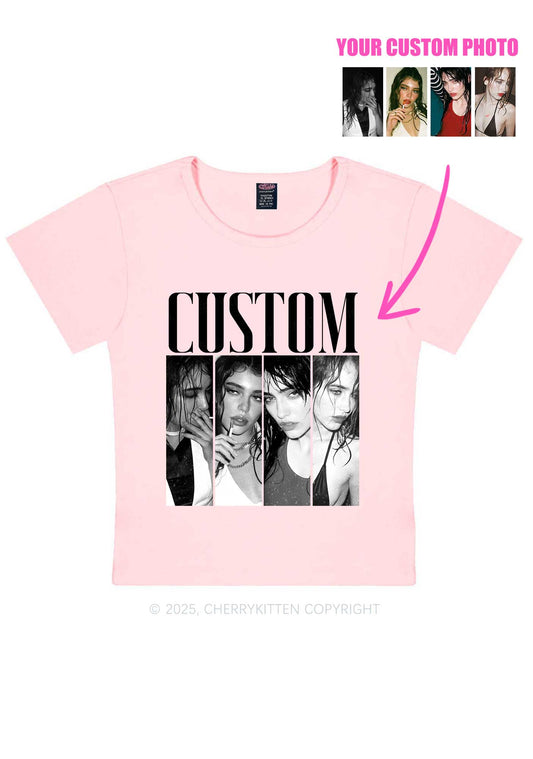 Custom Baddie Girls Photo Y2K Baby Tee Cherrykitten