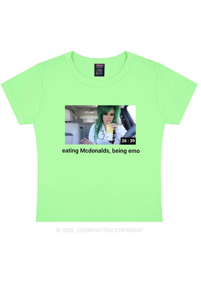 Eating Being Emo Y2K Baby Tee Cherrykitten