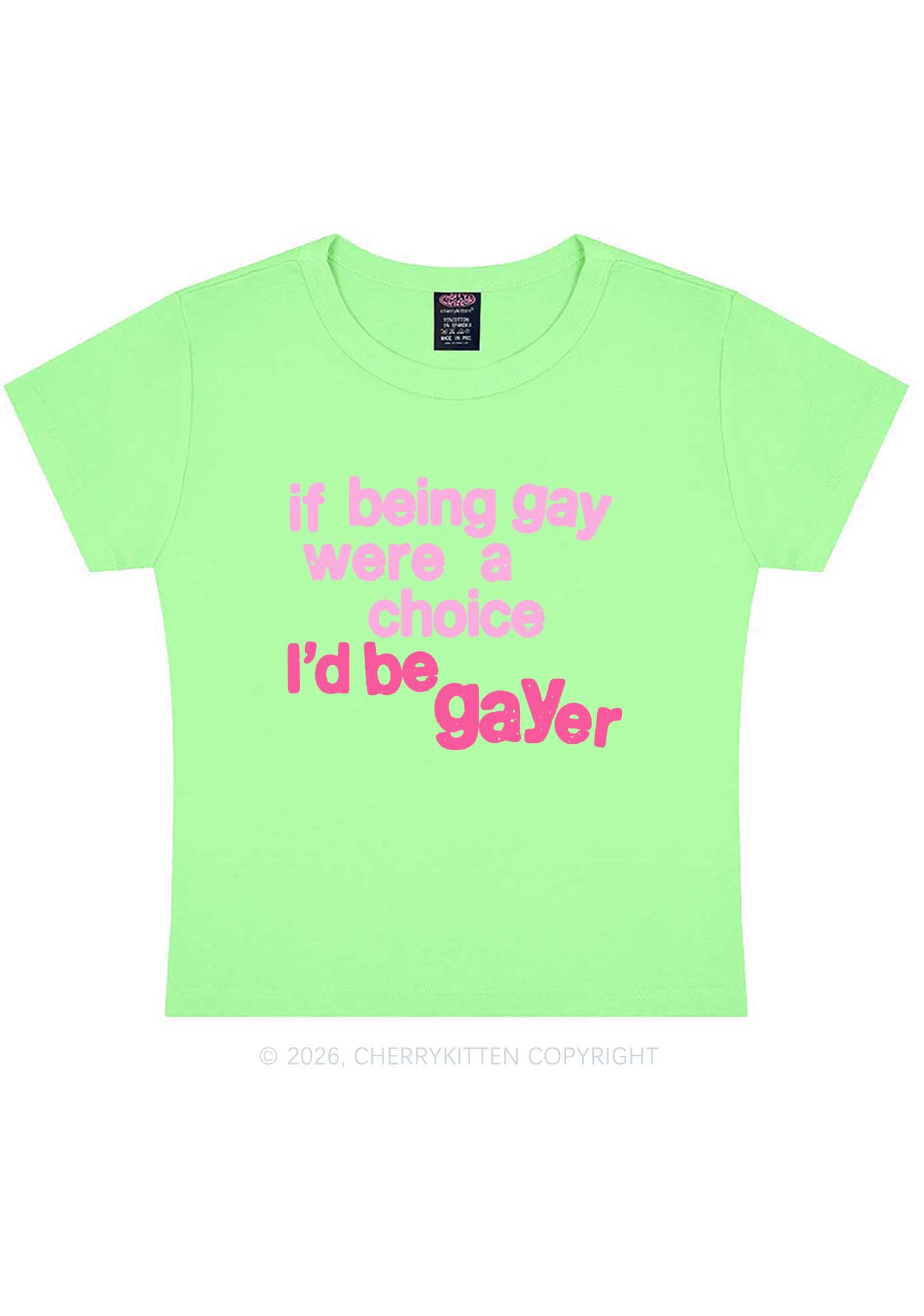 I Would Be Gayer Pride Y2K Baby Tee Cherrykitten