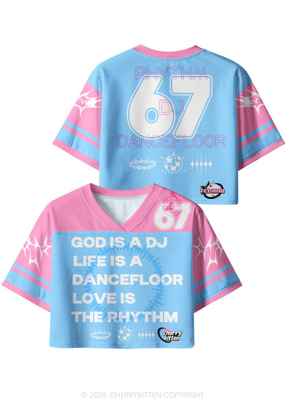 God Is A DJ Y2K Crop Sport Jersey Shirts Cherrykitten