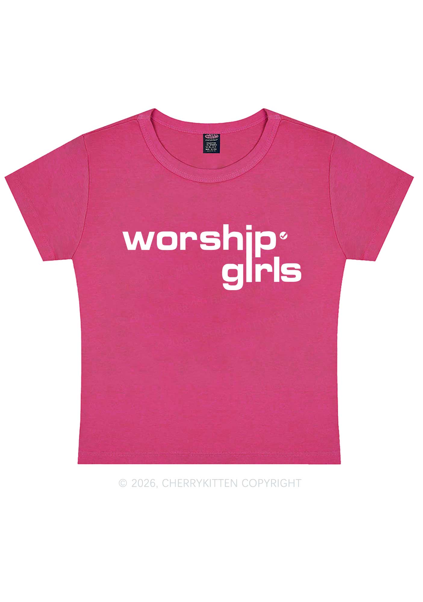 Worship Girls Pride Y2K Baby Tee Cherrykitten
